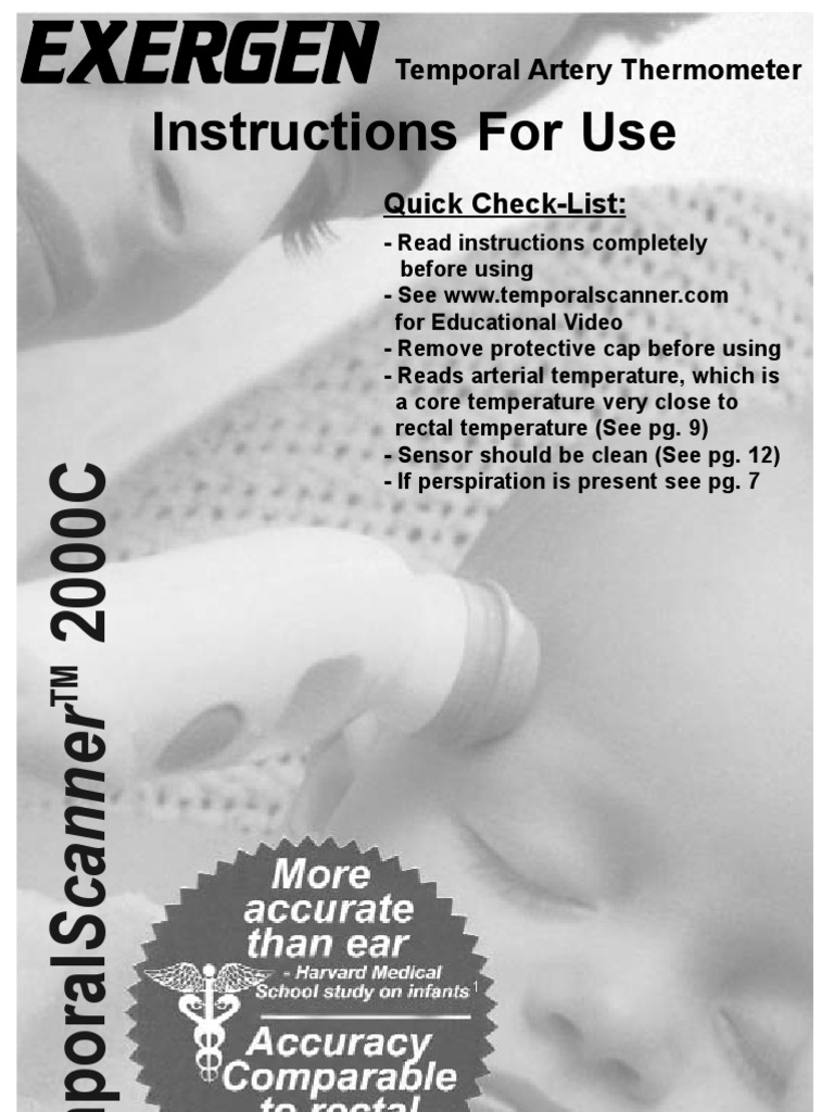 Exergen Thermometer User Manual | PDF | Fever | Thermometer