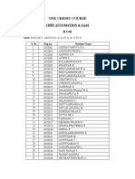 One Credit Namelist