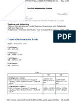 General Information Table: 735 and 740 Articulated Trucks Steering, Suspension, and Body Hoist Hydraulic Systems