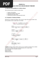 Module-4 Normalization Database Desgin Theory: 4.1 Informal Design Guidelines For Relation Schemas