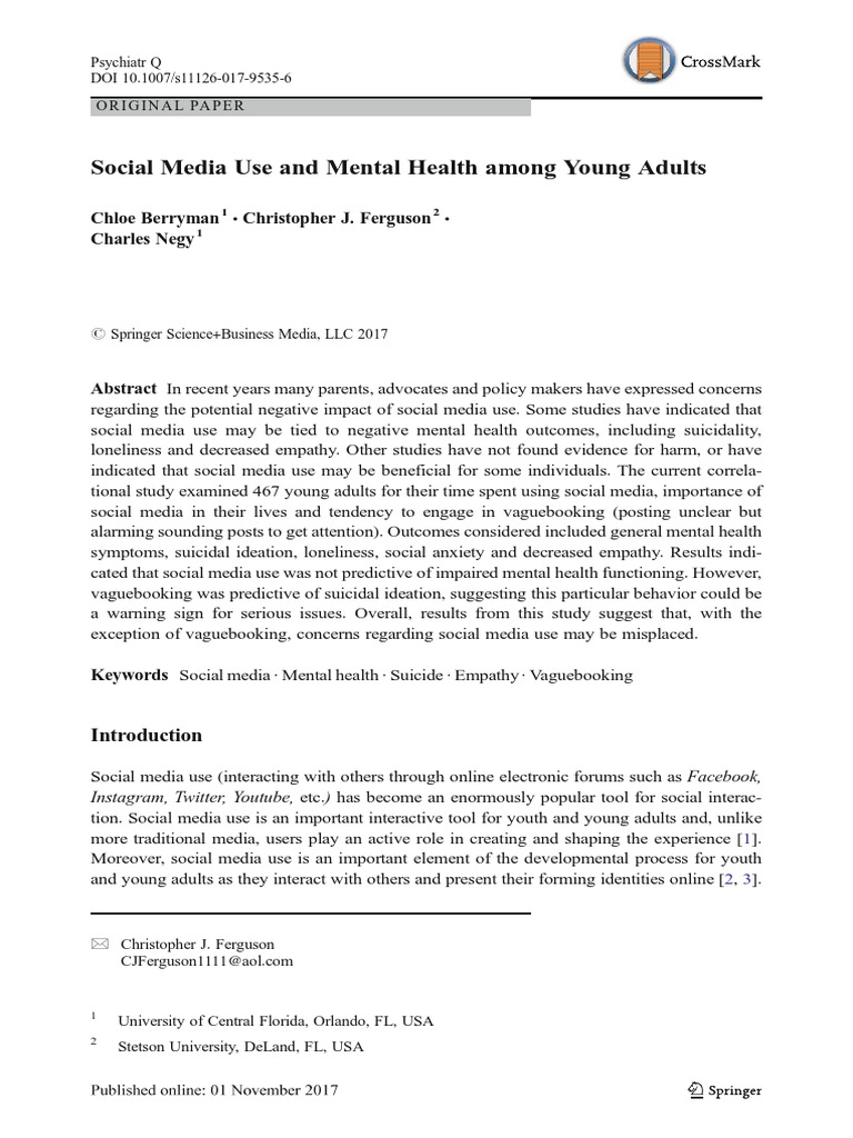 Vaguebooking's Impact on Young Adult Mental Health | PDF | Popular ...