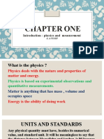 CHAPTER ONE: An Introduction to Physics and Measurement