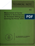 Semiconductor Carrier Lifetime Measurement Methods Bibliography