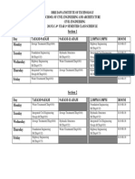 Dire Dawa Institute of Technology Civil Engineering Class Schedule