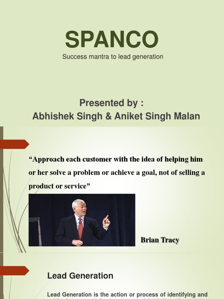 SPANCO Model for Effective Lead Generation | PDF | Career & Growth