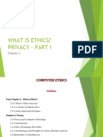 What Is Ethics? Privacy - Part I
