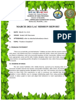 March 2021 Lac Session Report: Division of Cebu Province Rosalino L. Arreglado Elementary School