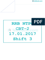 RRB NTPC CBT-2 2017 Shift 3 Answer Key