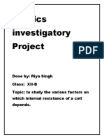 Physics Investigatory Project