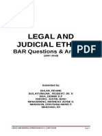 Legal and Judicial Ethics: BAR Questions & Answers