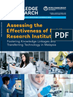 Assessing The Effectiveness of Public Research Institutions Fostering Knowledge Linkages and Transferring Technology in Malaysia