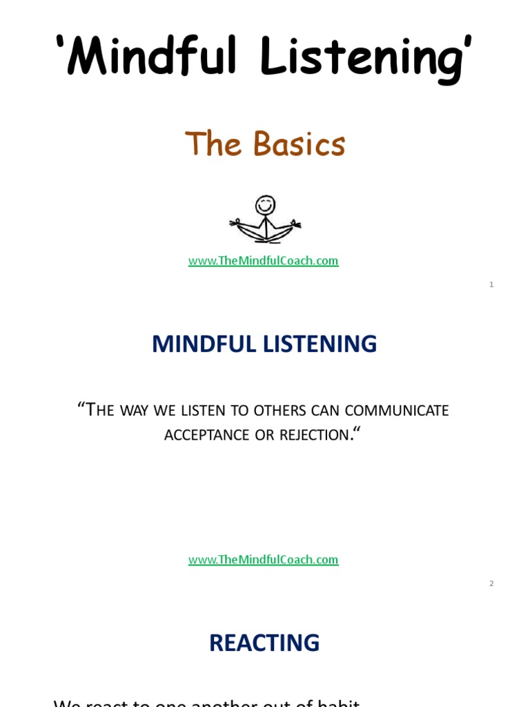 Mindful Listening Techniques Guide | PDF | Feeling | Thought
