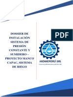 Dossier de Calidad Proyecto Manco Capac Sistema de Riego