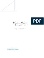 Number Theory: Lecture Notes