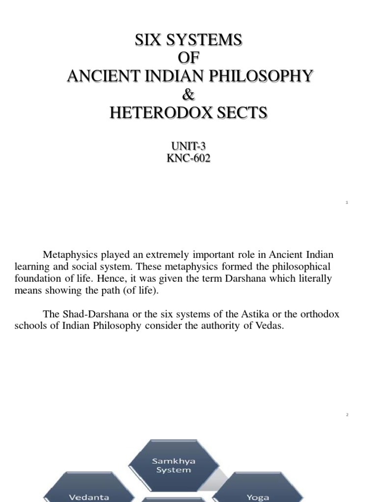 Six Orthodox Schools of Indian Philosophy | PDF | Vedanta | Yoga Sutras ...