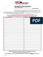Team Club Fact Sheet Signature Sheet - 21-22