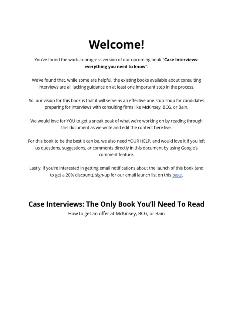 (Draft) IGAO Case Interview Book PDF Résumé Consultant