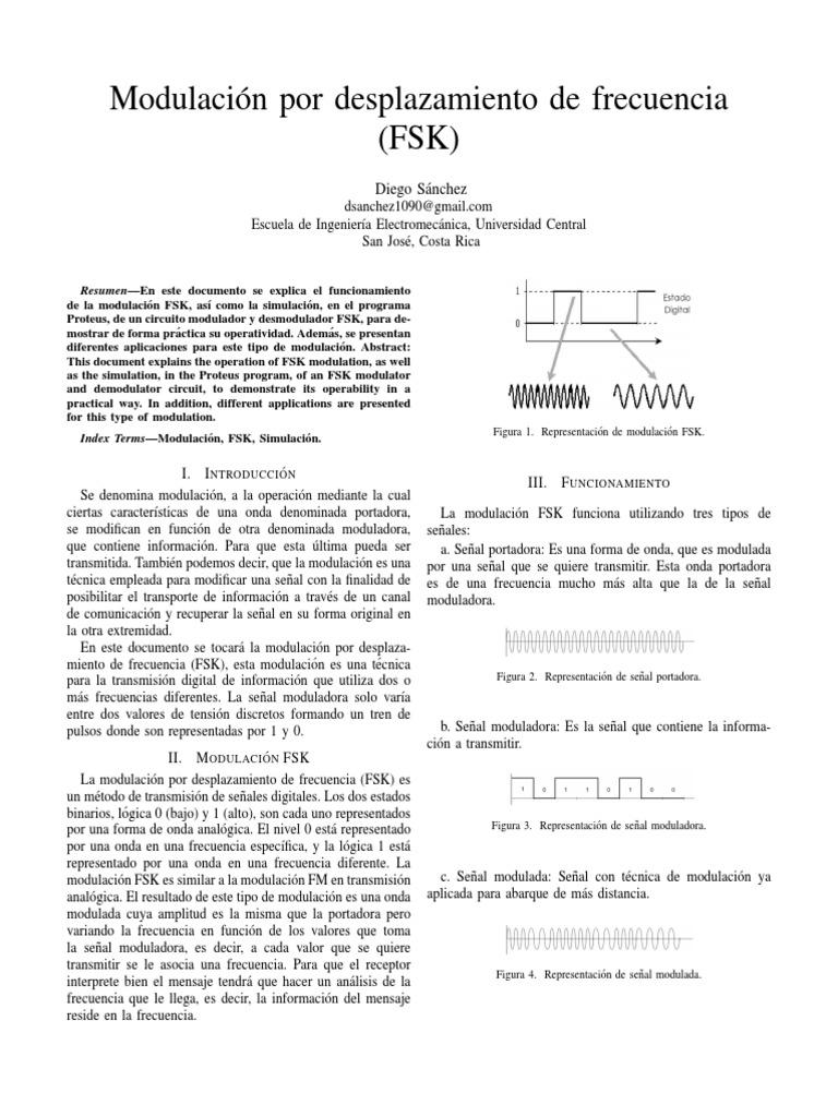 Funcionamiento de la Modulación FSK | PDF | Modulación | Radiodifusión