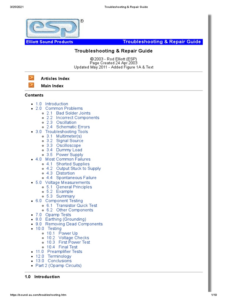 Troubleshooting & Repair Guide | PDF | Amplifier | Bipolar Junction ...