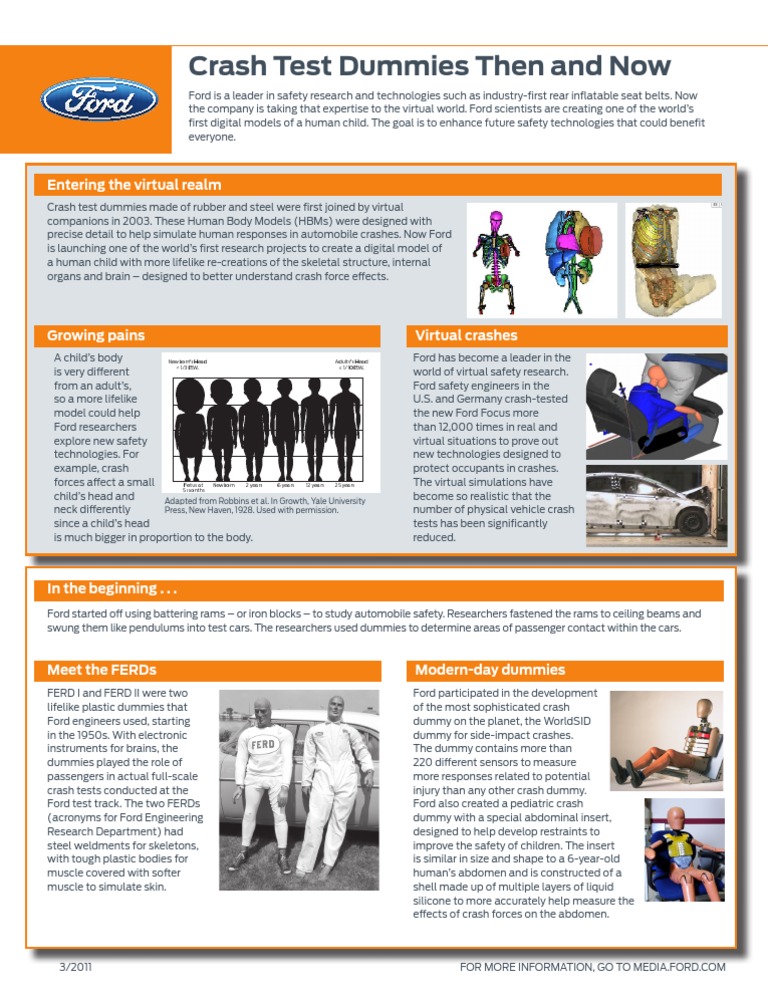 Crash Test Dummies Then and Now | PDF