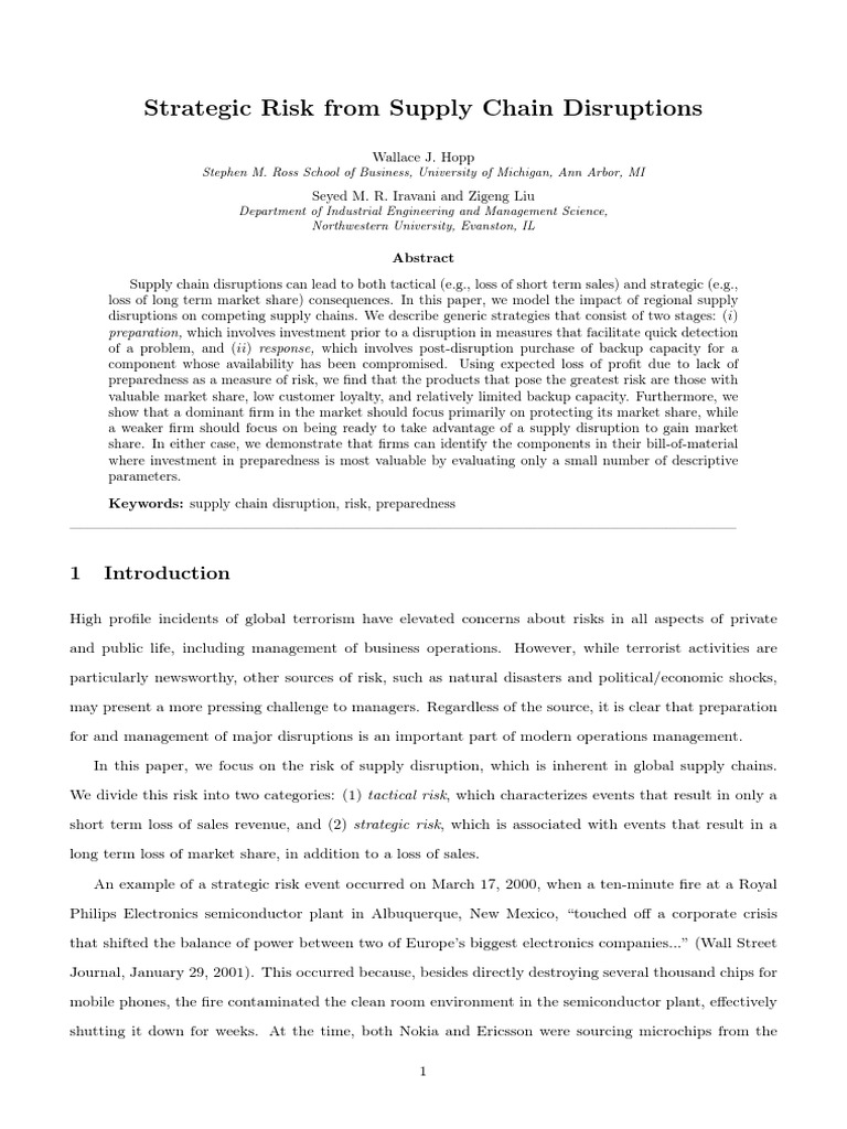 Strategic Risk Supply Chain | PDF | Supply Chain | Risk