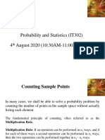 Probability and Statistics (IT302) 4 August 2020 (10:30AM-11:00AM) Class