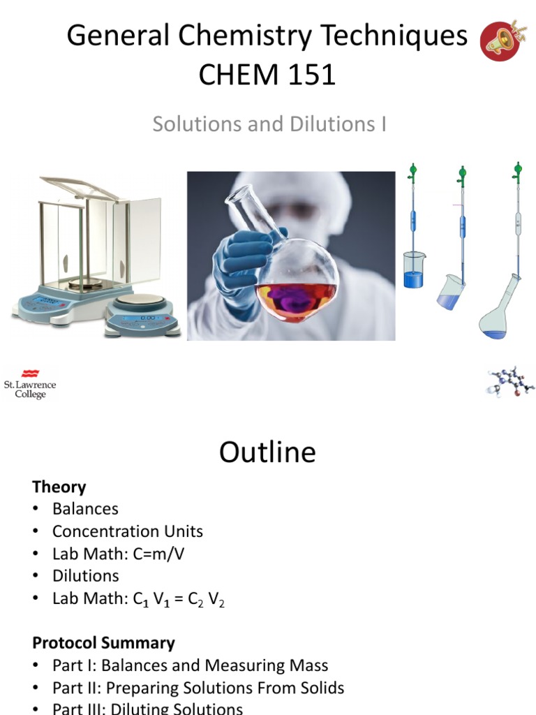 Solutions and Dilutions Lab Guide | PDF | Mass Concentration (Chemistry ...