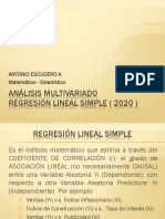 Análisis Multivariado - Regresión Lineal Simple
