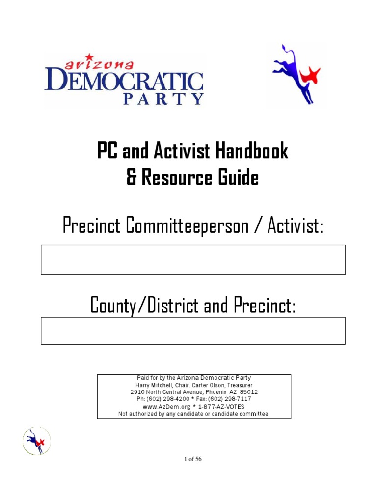 Arizona Democratic Party Precinct Committeeman Manual Get Out The