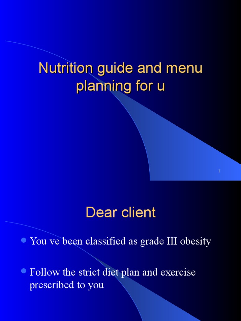 Nutrition Guide And Menu Planning For U Pdf Diet Nutrition
