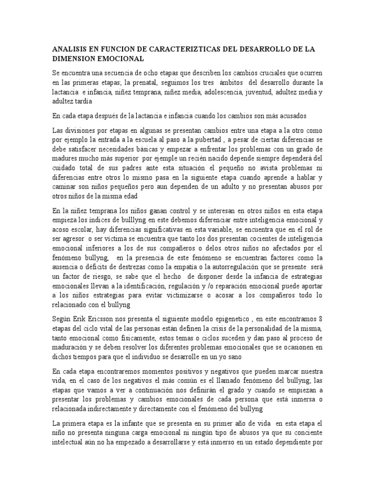 Etapas del Desarrollo Emocional Infantil | PDF | Adultos | Las emociones