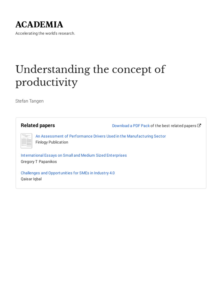 Understanding Productivity in Industry | PDF | Factors Of Production ...