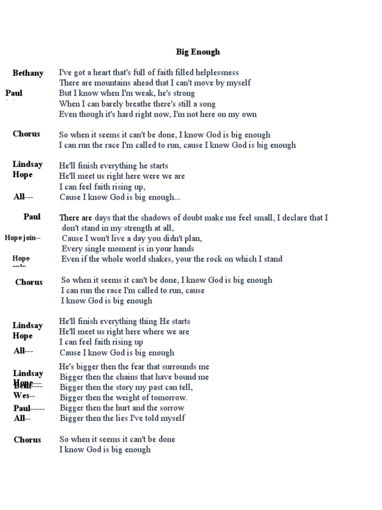 Big Enough Clark Family Lyrics Shop | emergencydentistry.com