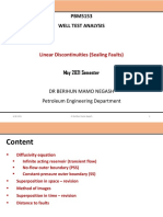 PBM5153 Well Test Analysis: Linear Discontinuities (Sealing Faults)