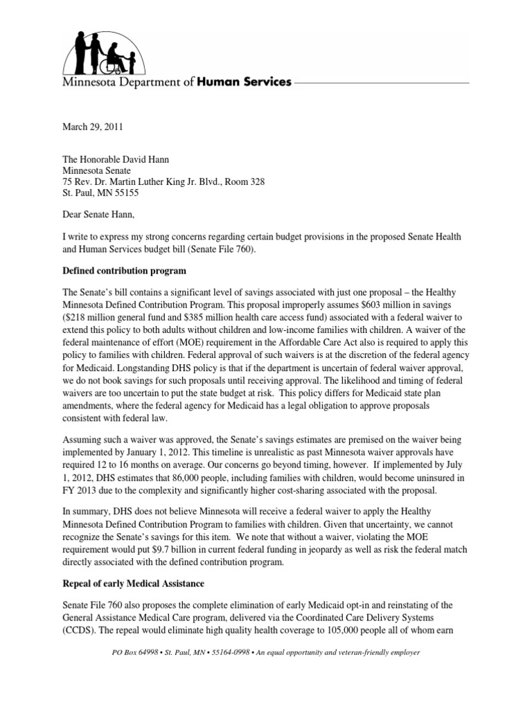 Minnesota Health Budget Concerns | PDF | Medicaid | Patient Protection ...