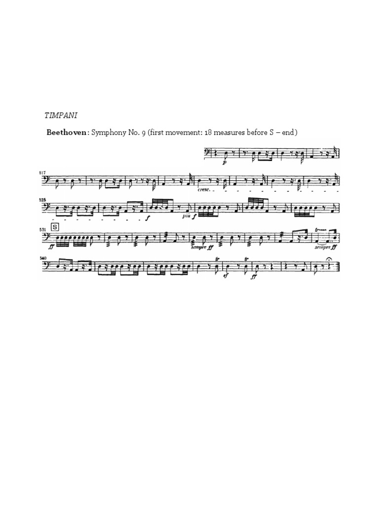 Beethoven 9 Timpani Excerpt Guide | PDF | Art
