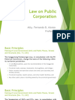 Law On Public Corporation: Atty. Fernando B. Alonzo Professor