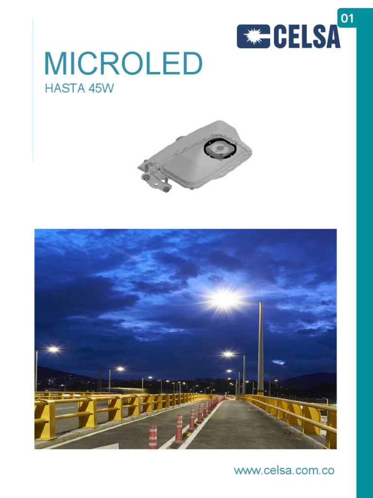 Ficha técnica de la luminaria LED MicroLED de 45W de Celsa PDF