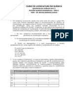 Revisão de Química Inorgânica sobre complexos de coordenação com Cobalto