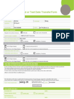 Request For Refund or Test Date Transfer Form: Wang Zhi