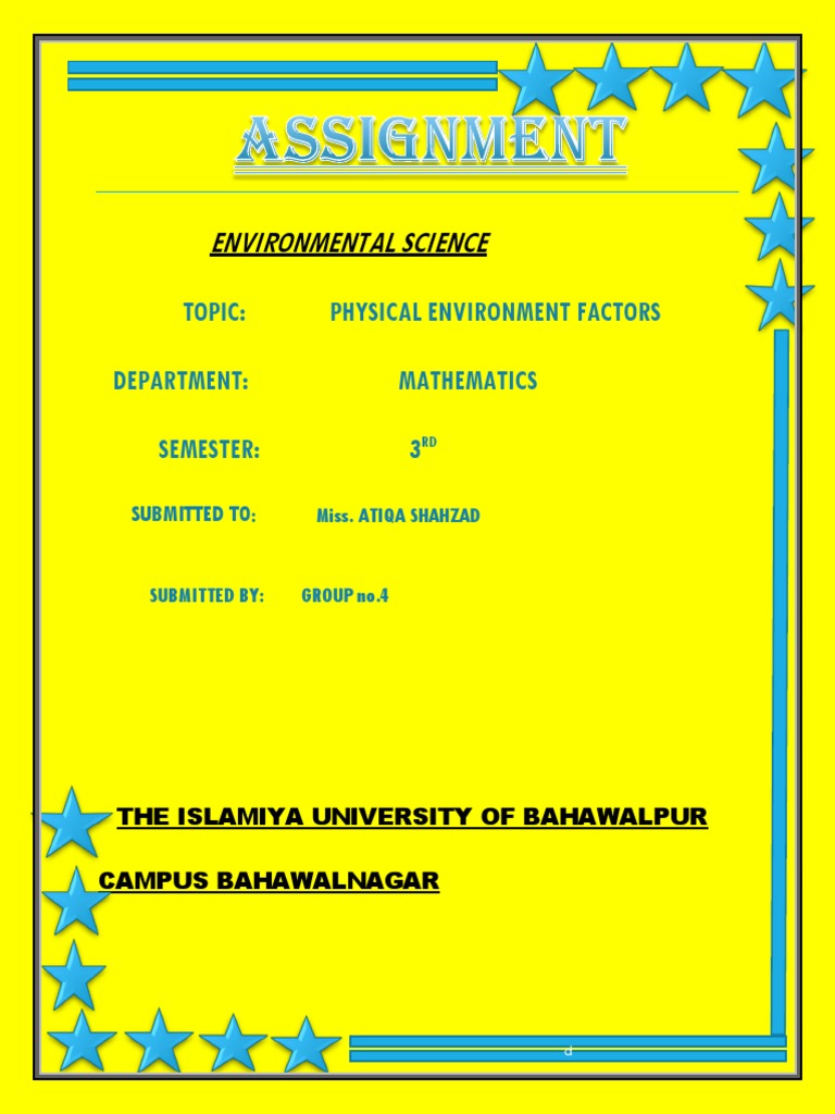 ASSIGNMENT #1 Environmental Science | PDF | Waste | Water