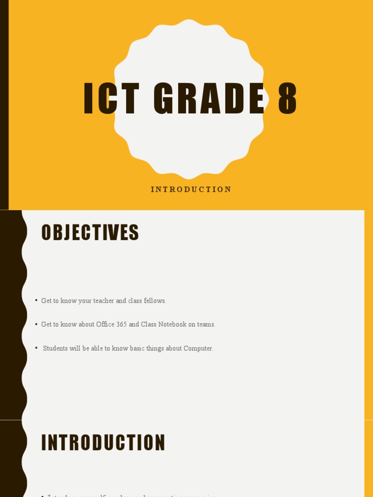 ICT Grade 8: Introduction and Tools | PDF
