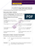 Mensuration and Mensuration Formulas PDF