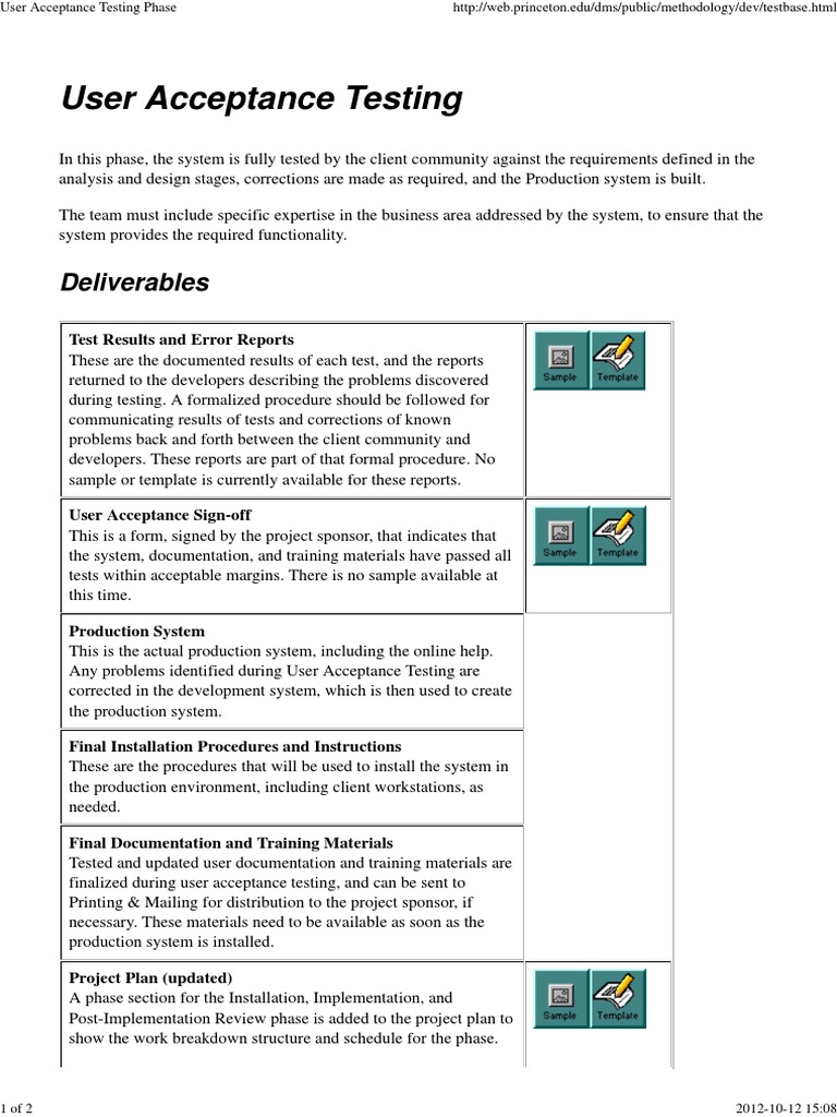 User Acceptance Testing Overview | PDF | Information Technology ...
