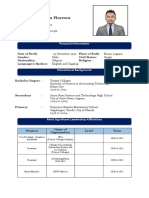 Jay Lord Larcada Floresca: Personal Information