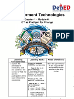 Empowerment Technologies: Quarter 1 - Module 6: ICT As Platform For Change