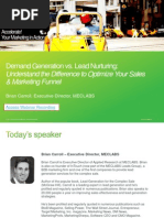 Download Demand Gen vs Lead Nurturing Understand the Difference to Optimize Your Sales  Marketing Funnel by Cisco Partner Marketing Accelerate SN51929184 doc pdf