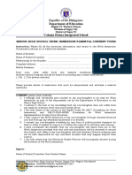 Work Immersion Parent Consent Form