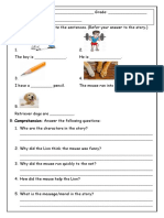 The Lion and The Mouse Worksheet