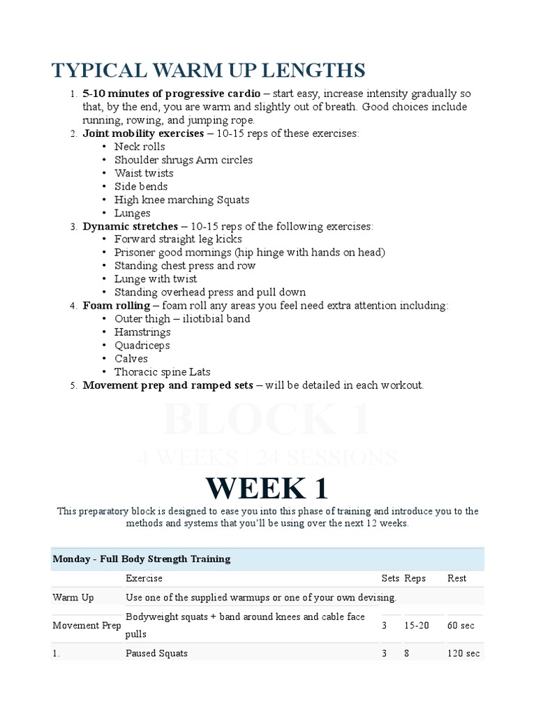 Rugby Strength Training Program Guide | PDF | Strength Training ...